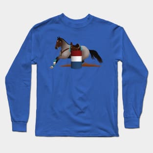 Bay Roan Barrel Racer - Equine Rampaige Long Sleeve T-Shirt